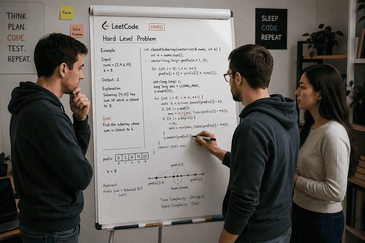 solving hard LeetCode problem in flipchart